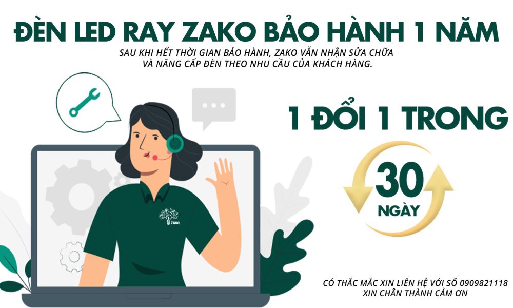 Đèn led ray trồng cây zako